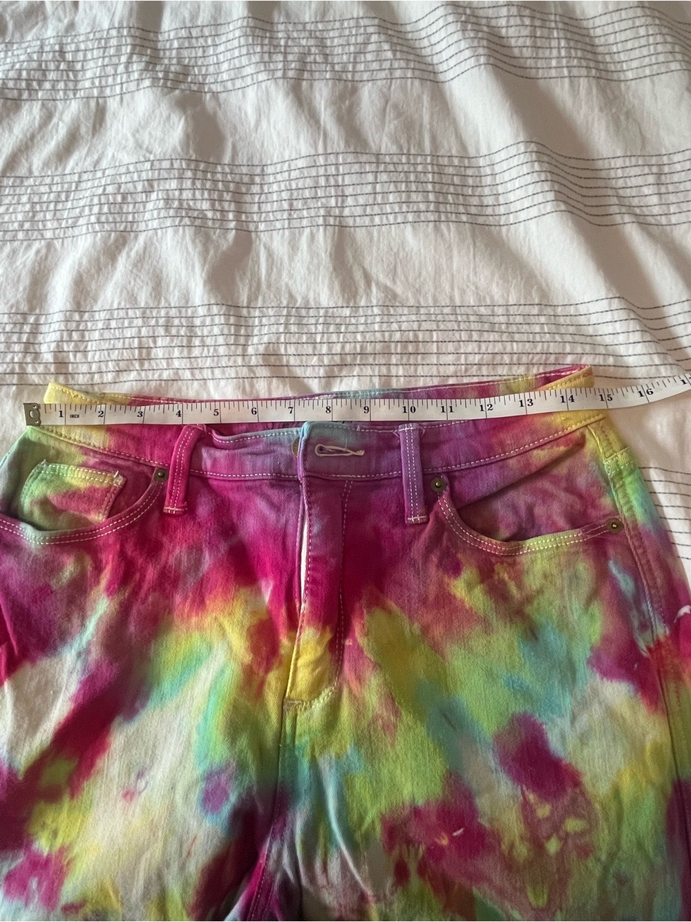 Universal Thread Tie-Dye Jeans in Pink, Purple & Aqua - Picture 3 of 7